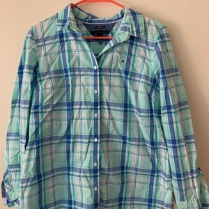 Women’s Tommy Hilfiger Mint Flannel Shirt (Size L)